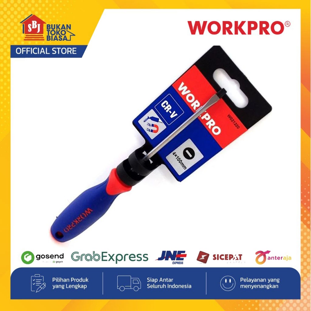 WORKPRO Obeng Minus (-) Slotted Screwdriver 4 x 100 mm W021220