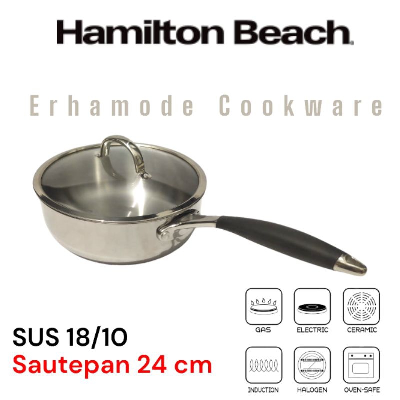 Hamilton Beach Sautepan 24cm Wajan Panci Stainless Steel Premium