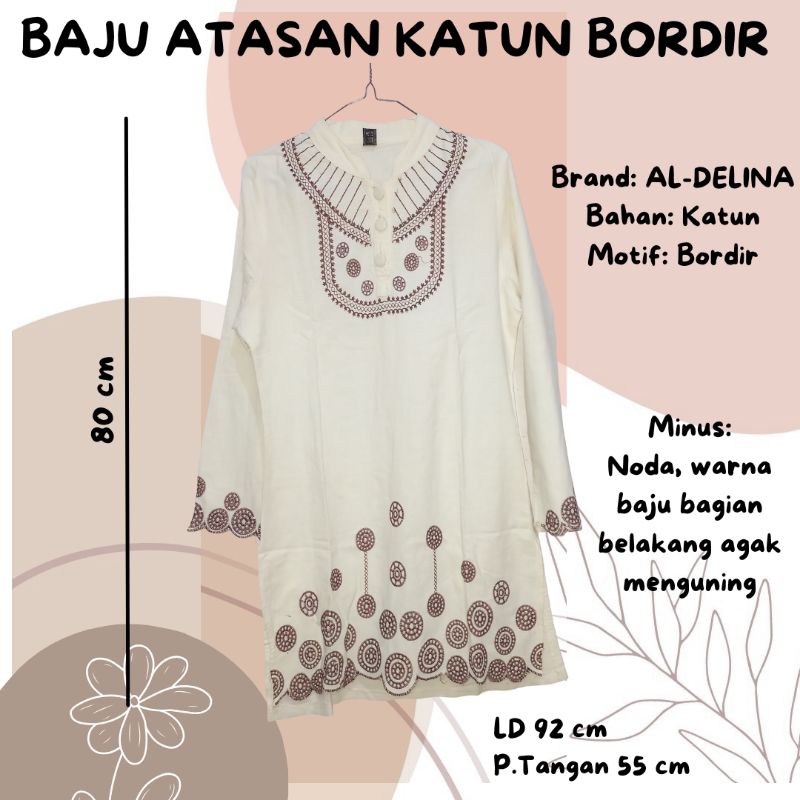 [Preloved] Baju Atasan Wanita Katun Bordir