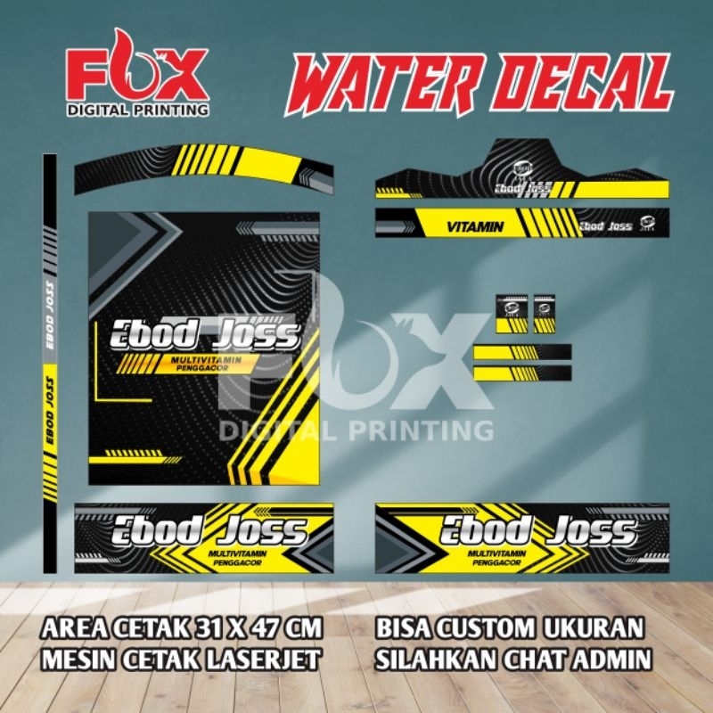 WATER DECAL SANGKAR REPLIKA, MURAI, KOSAN, KIPAS NOMER 1,2,3
