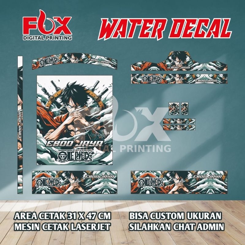 WATER DECAL SANGKAR REPLIKA, MURAI, KOSAN, KIPAS NOMER 1,2,3