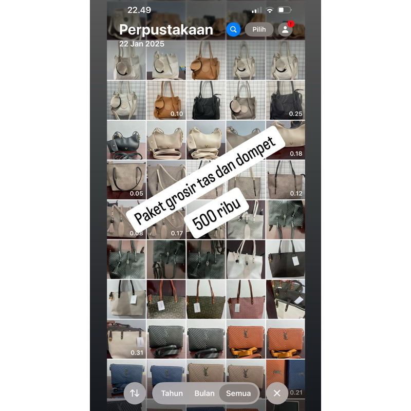 Paket grosir tas/dompet 500 ribu