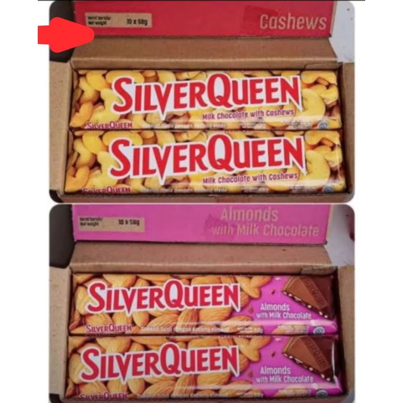 

SILVERQUEEN 55GR ALMOND & CASHEW 1box isi 10