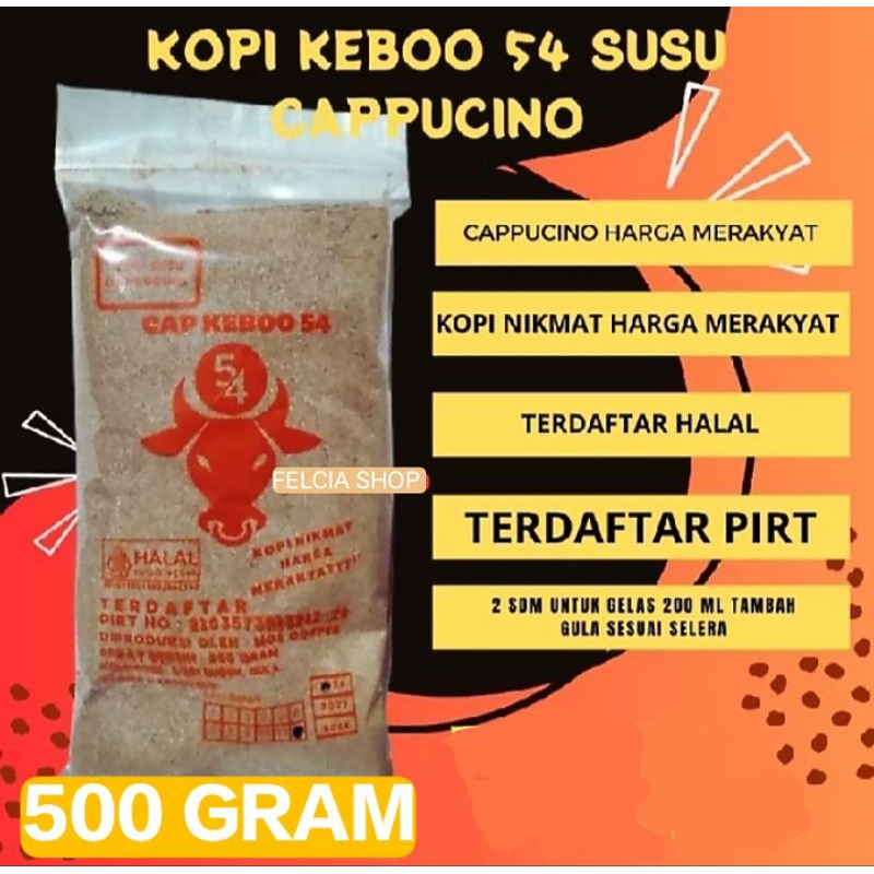 

Kopi susu cappucino bubuk cap keboo 54 rasa mirip good day cappucino 500gr