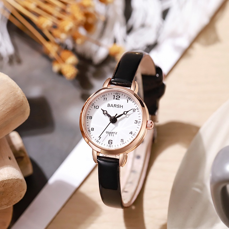 LIMITED JAM TANGAN WANITA FASHION TALI KULIT ANALOG KECIL GAYA KOREA BARSH KACA MEWAH