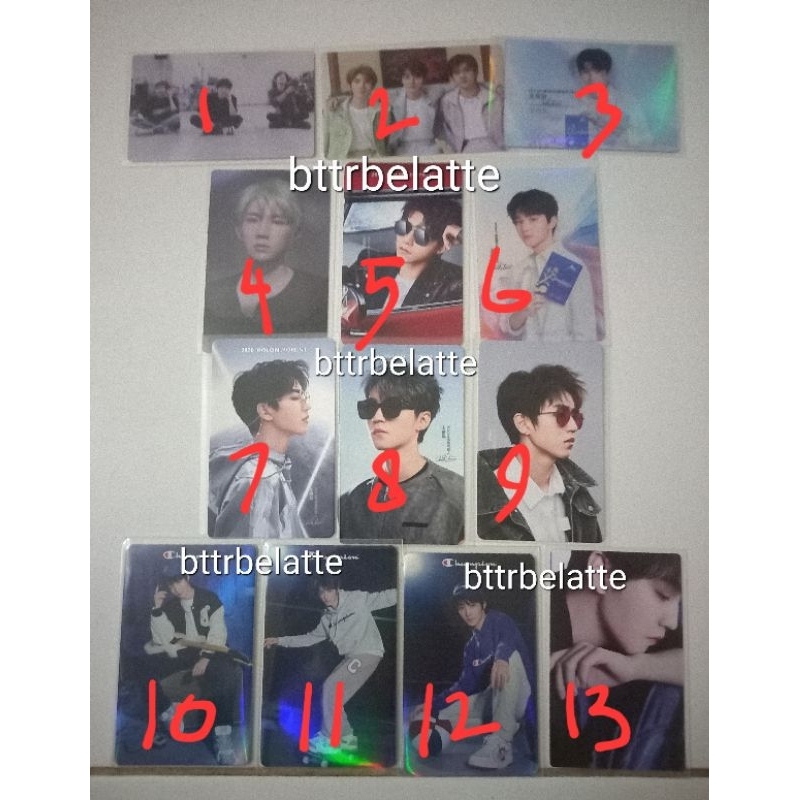 PC PHOTOCARD TFBOYS 10TH ANNIVERSARY SHARING KARRY WANG JUNKAI ROY WANG YUAN BOLON CHAMPION