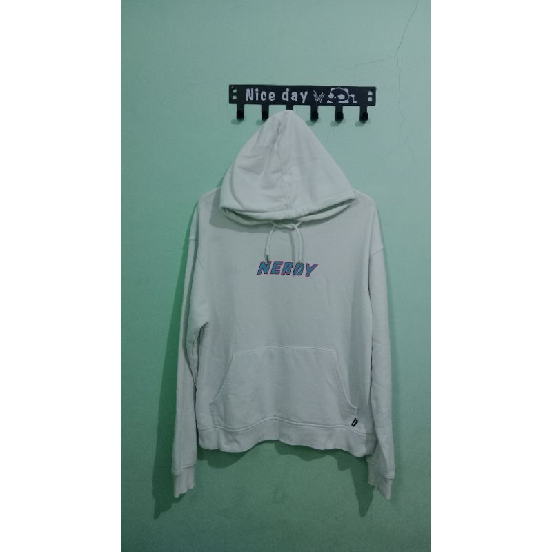 hoodie nerdy original white no minus