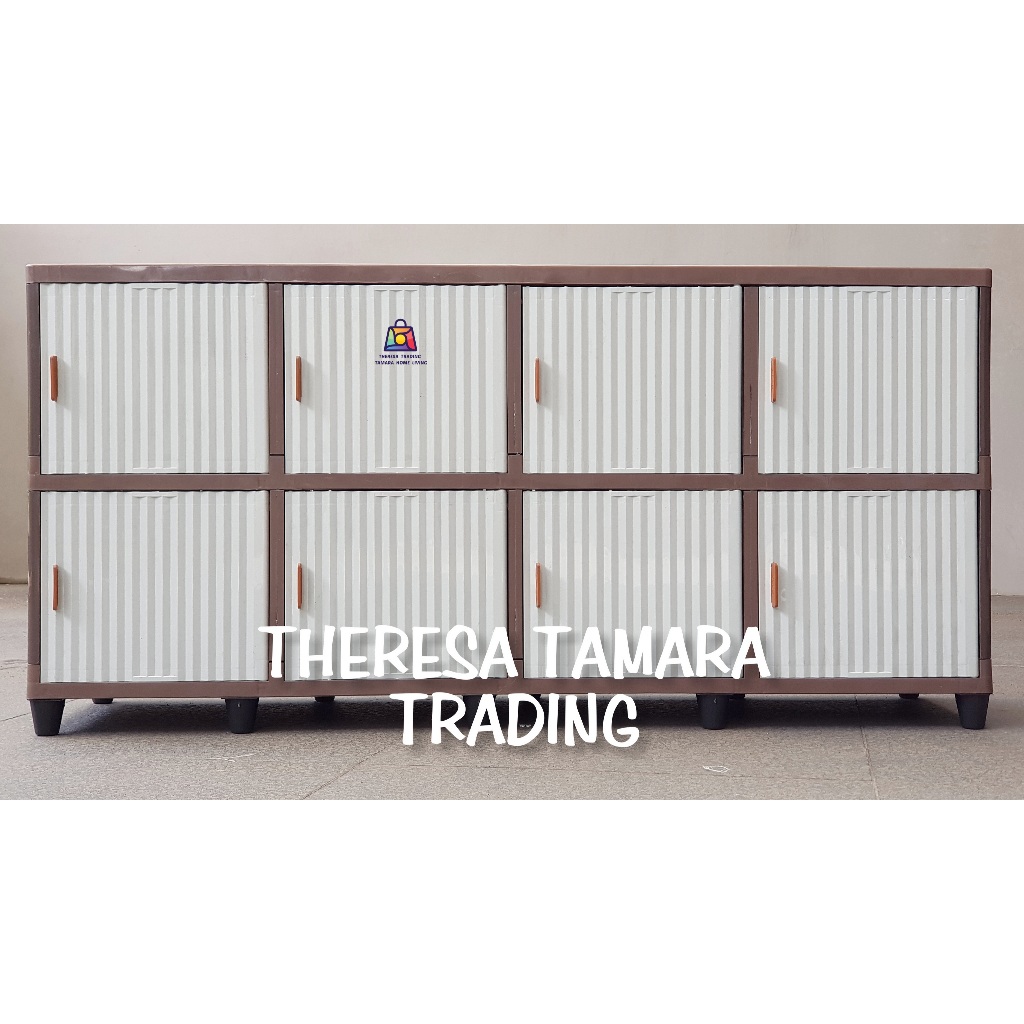 LEMARI PLASTIK MEJA RAK TV CLUB QUATRO 2 MEJA TV LED 8 PINTU