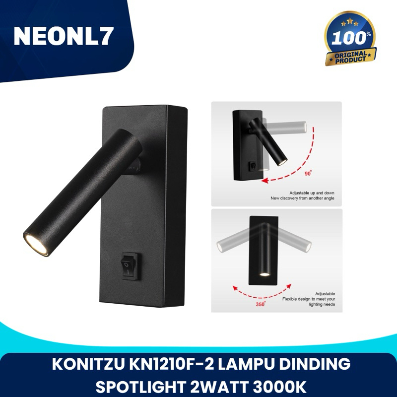 KONITZU KN1210F-2 LAMPU DINDING SPOTLIGHT 2WATT 3000K