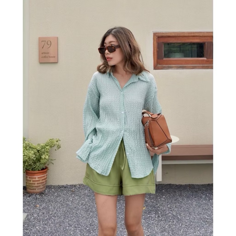 Setelan Kemeja Pastel Color | Setelan Kemeja Wanita