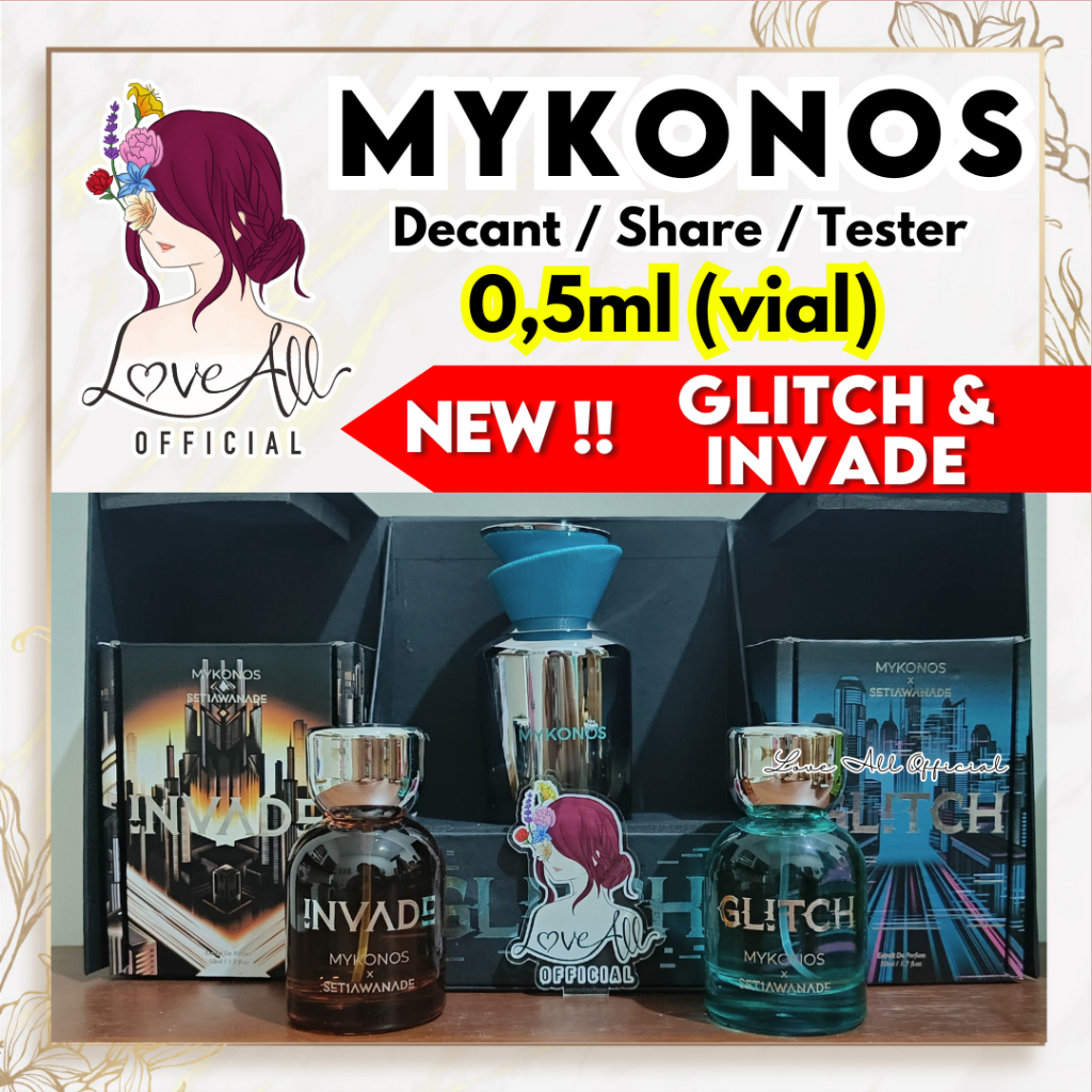 MYKONOS 0,5ml ALL VARIANT ❤️ Decant Share in Bottle EDP Parfum Glitch Invade Monaco Royale Pink Drop