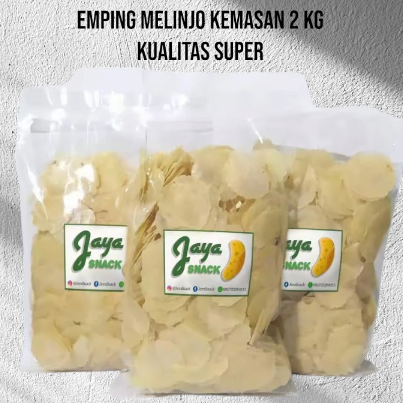 

Emping melinjo mentah ukuran super kemasan 2 kg khas limpung