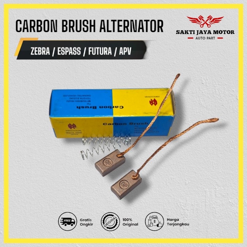 CARBON BRUSH ALTERNATOR DINAMO AMPERE APV FUTURA ZEBRA ESPASS AL2