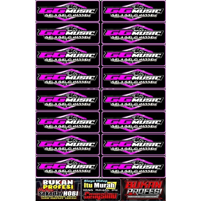 

STIKER GG MUSIC ISI 16 PCS BAHAN ANTI AIR 1 LEMBAR UKURAN 30X45