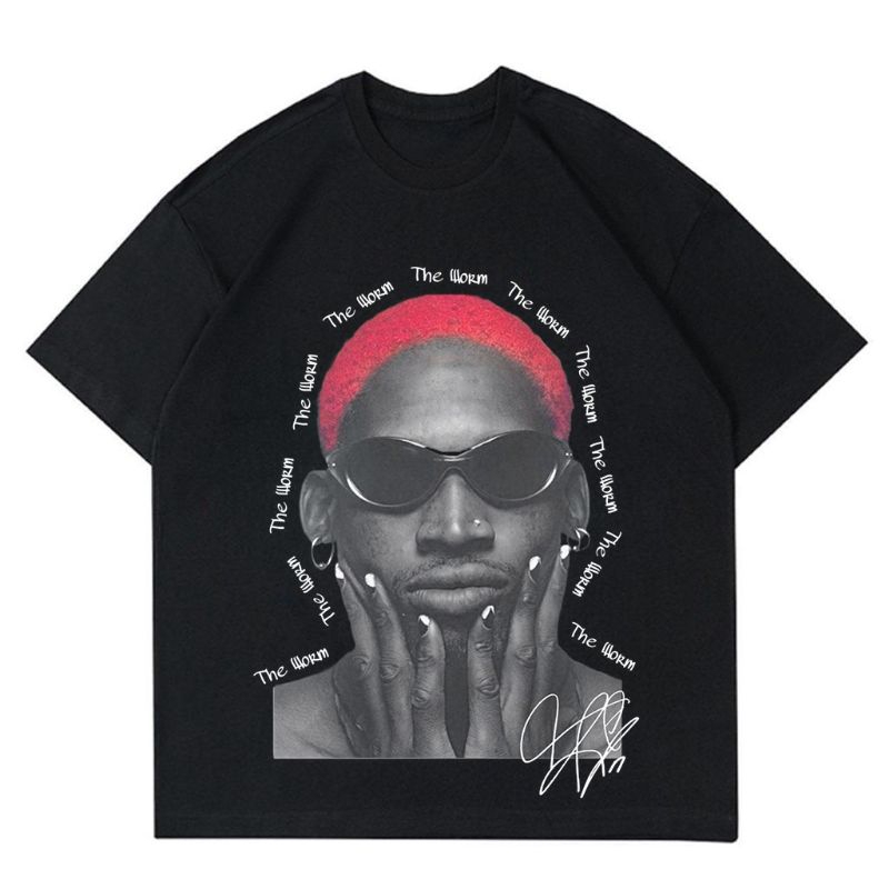 KAOS VINTAGE DENNIS RODMAN | T-SHIRT VINTAGE HITAM DENNIS RODMAN KATUN