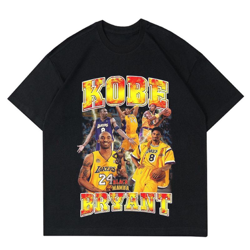 KAOS KOBE BRYANT VINTAGE | TSHIRT BASKETBALL KOBE BRYANT | HITAM KATUN PREMIUM UNIVERSAL