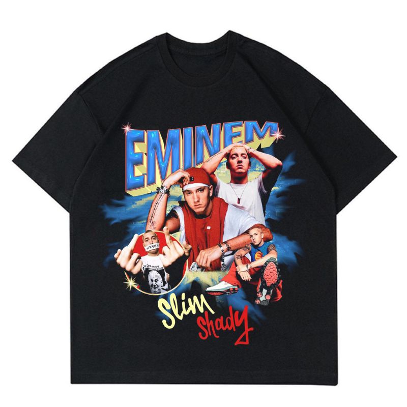 KAOS RAPPER " EMINEM " VINTAGE | TSHIRT VINTAGE EMINEM | KAOS HITAM UNIVERSAL KATUN PREMIUM