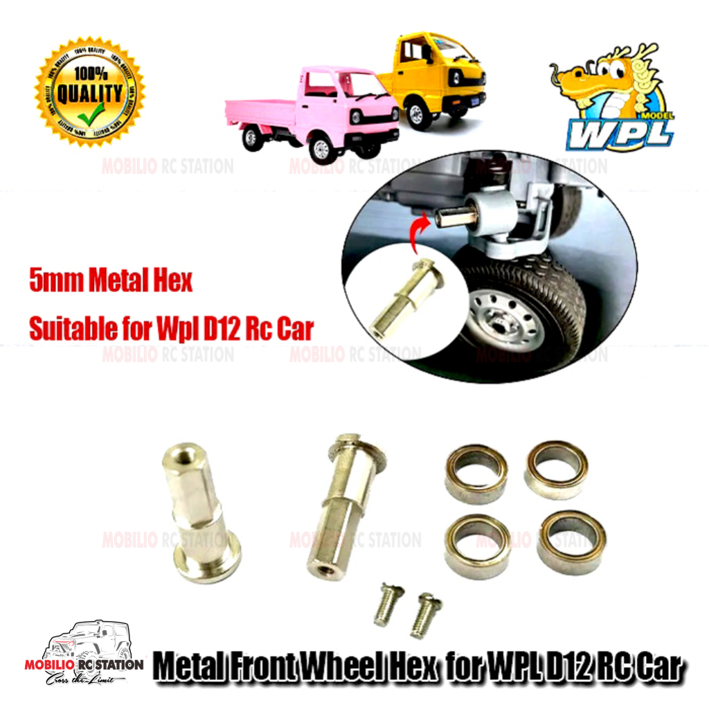 Upgrade Part Metal Front Wheel Hex 5mm for WPL D12 Front Axles WPL D12