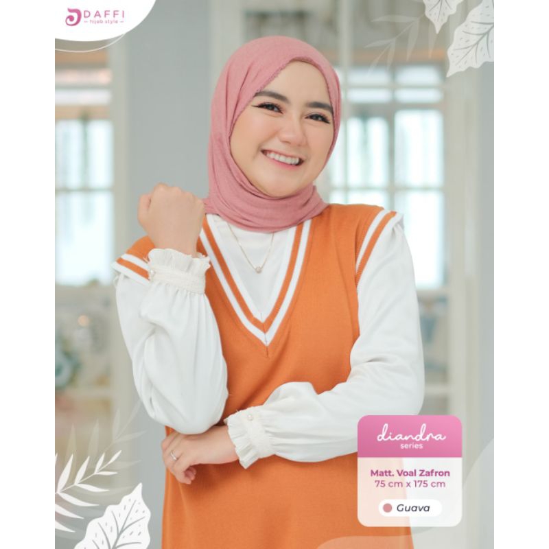 Daffi Hijab | Diandra series - Voal zafron - pashmina kekinian anti kusut