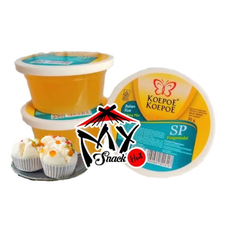 

KOEPOE SP 30GR PENGEMBANG PENGEMULSI KUE CAKE BOLU ROTI BISCUIT ESP KUPU BAKING MIX GEL KUNING HALAL