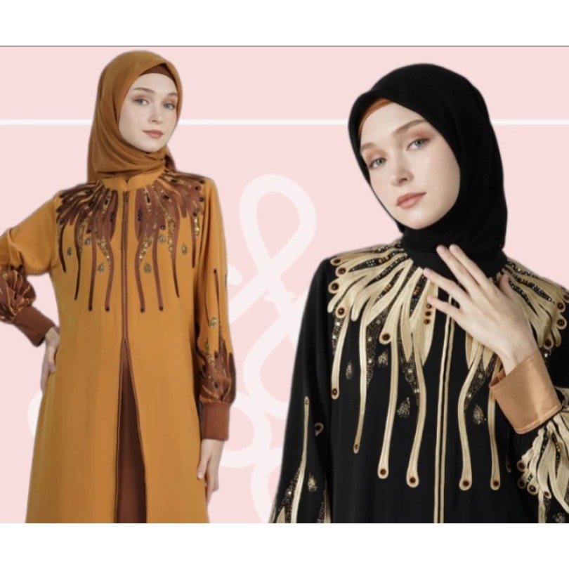 Hikmat Fashion a5544 / abaya hikmat - gamis lebaran - gamis mewah - gamis premium - gamis kondangan