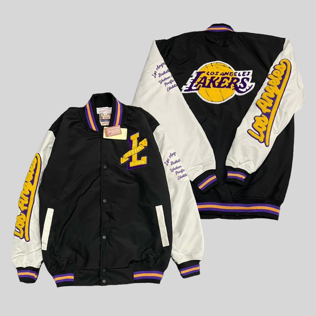 Jaket Varsity Baseball Lakers   Vintage pria Wanita Original