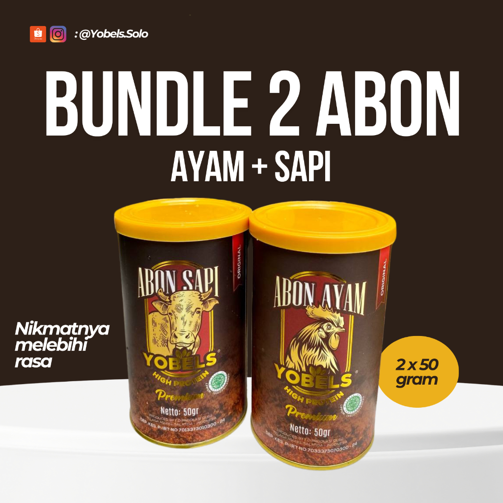 

Bundle Abon Sapi & Ayam Original Abon YOBELS 2 x 50gr