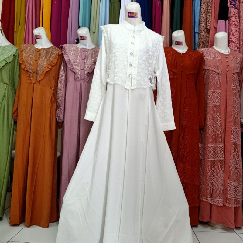gamis putih rompi