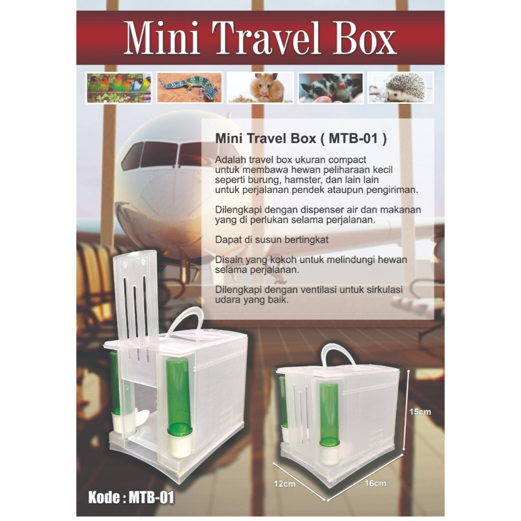 MTB-01 Kandila Mini Travel Box Kandang Hewan Mini