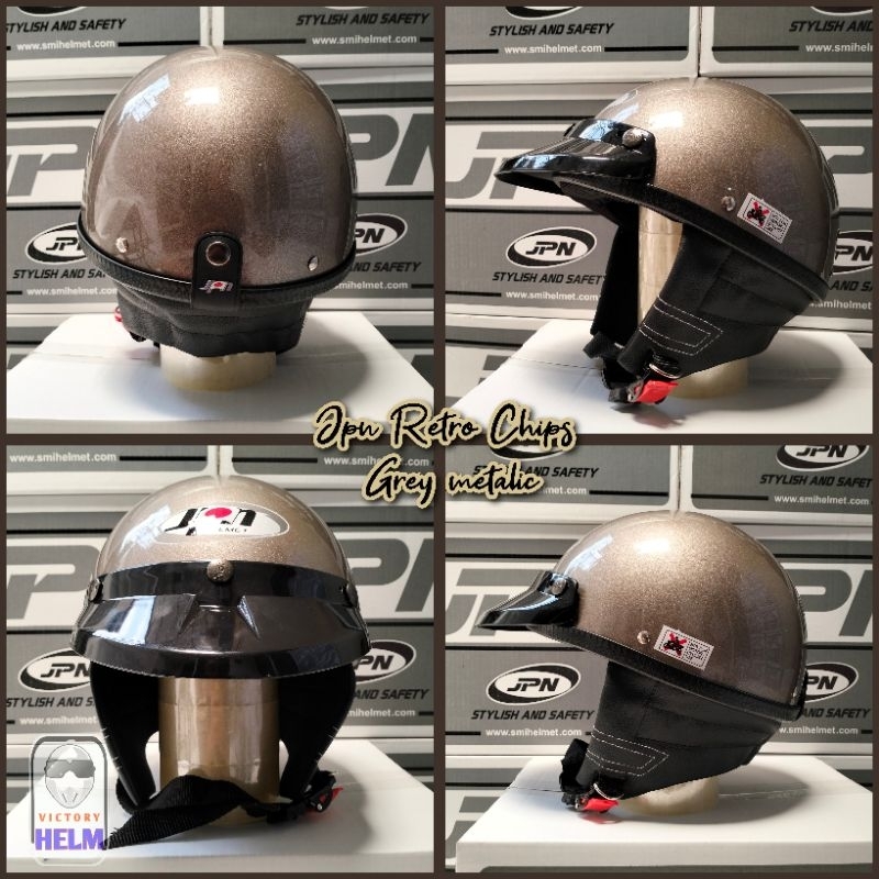 Helm Jpn Retro Chips grey metalic
