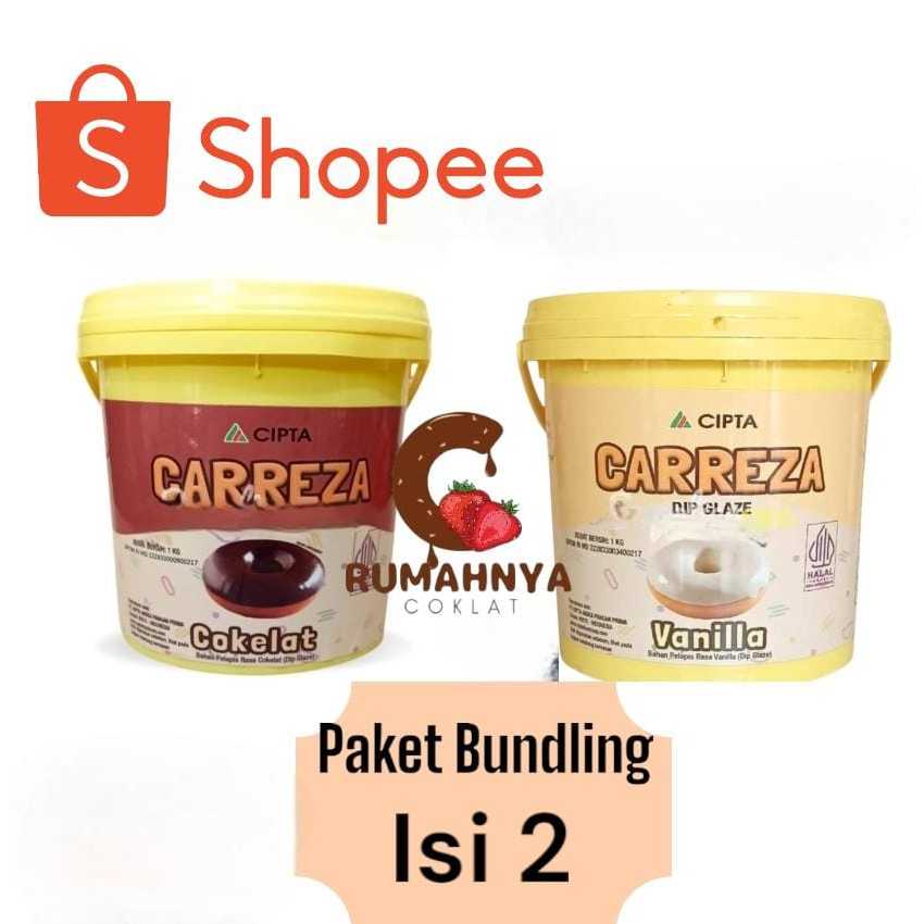 

[Paket Bundling isi 2] Carreza Dip Glaze Topping Donat Coklat + Vanilla Best Seller Murah