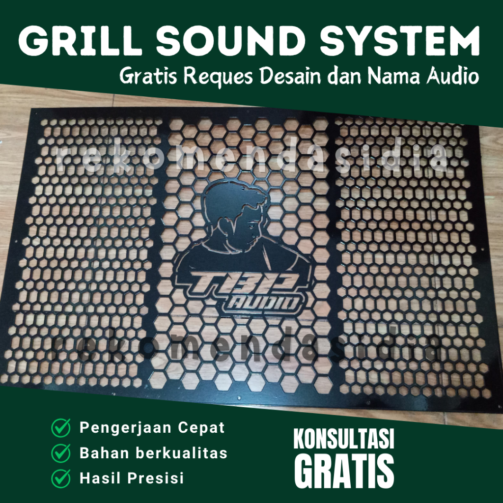 Plat Besi Tutup Box Speaker - Grill Sound System