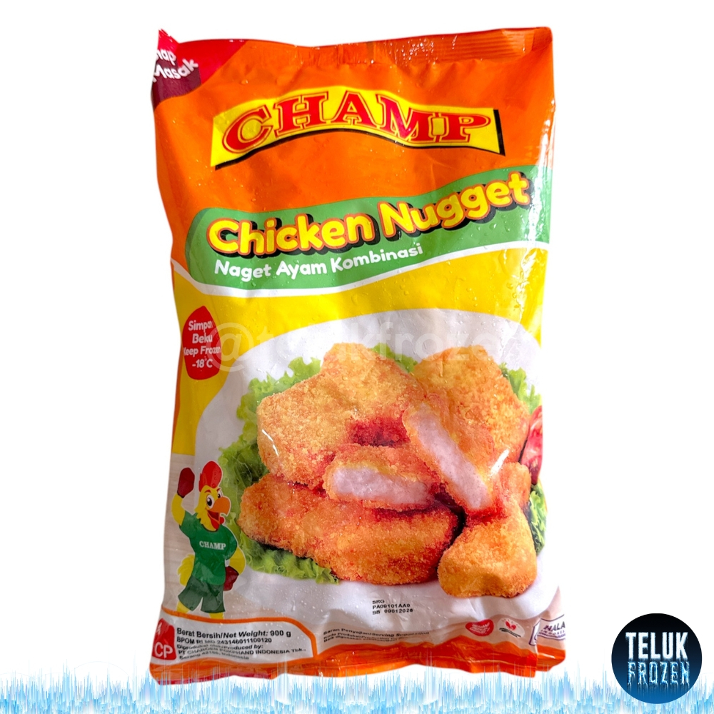 

Champ chicken nugget 900gr / nuget ayam halal / naget daging olahan kombinasi 900 g gram halal siap masak enak kopong garing crunchy