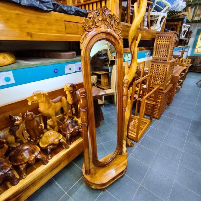 Standing Mirror Aesthetic Kayu Jati