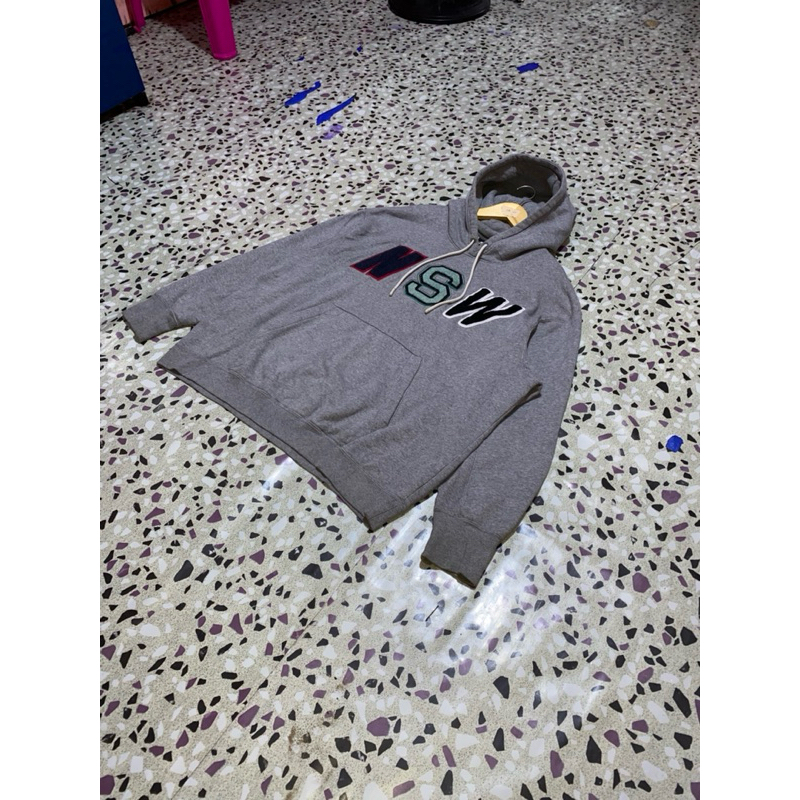 hoodie Nike NSW bordir towel warna abu abu grey