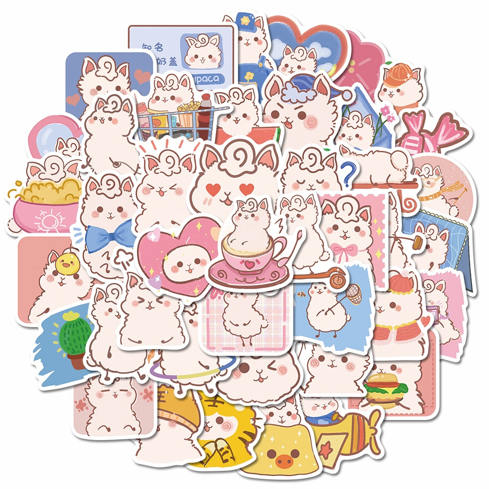 

Stiker Kucing ALPACA PINK Sticker WaterProof Premium isi 24 pcs