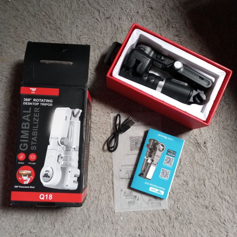 TNW Q18 - Gimbal Tripod Stabilizer Handphone Hitam