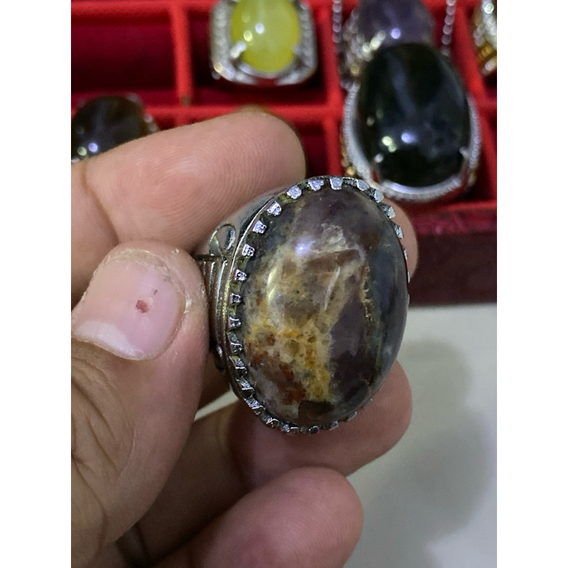 Batu Akik Langka Pancawarna Garut Motif Wajah Dim Jumbo