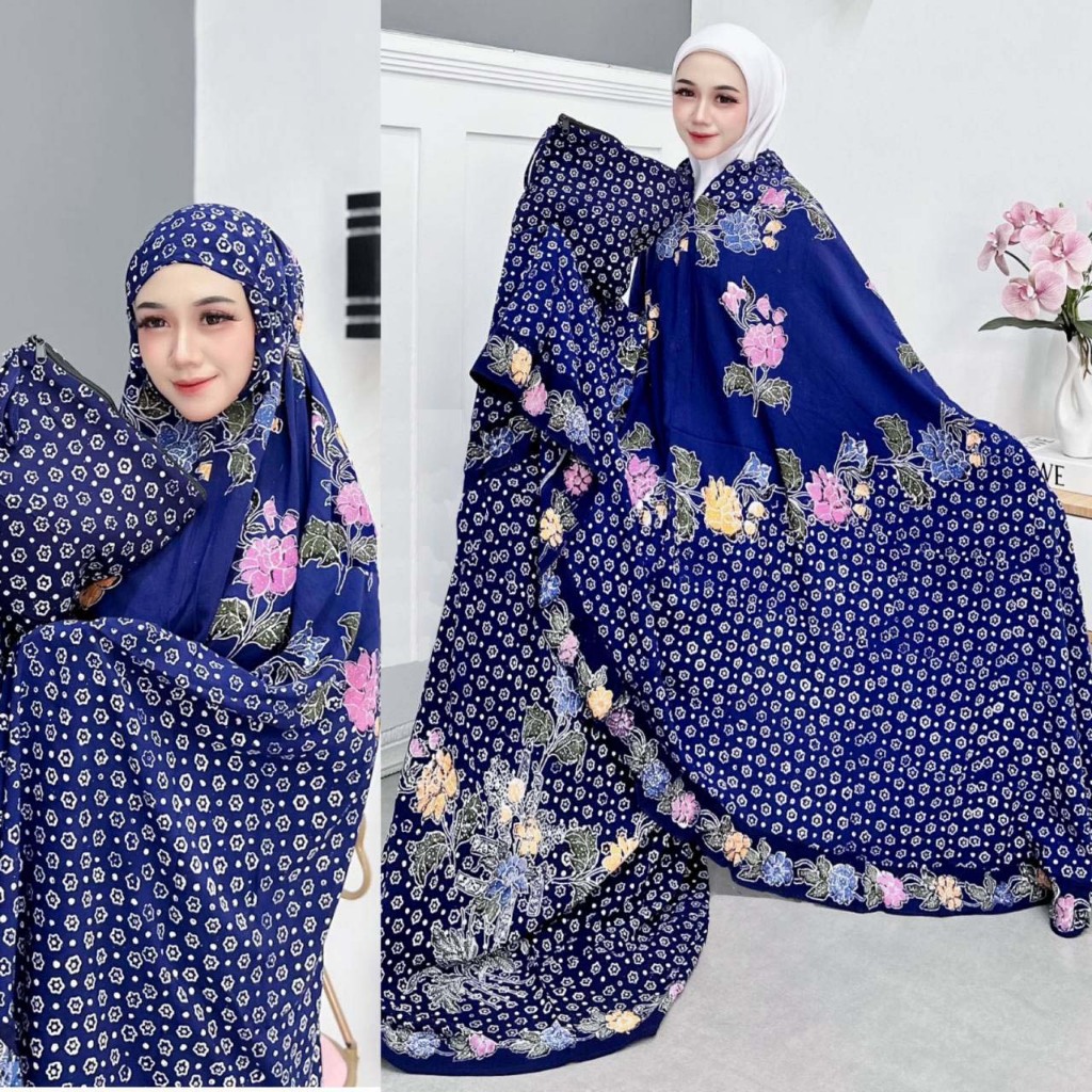 MUKENA BATIK CAP SOGAN HITAM PEKALONGAN