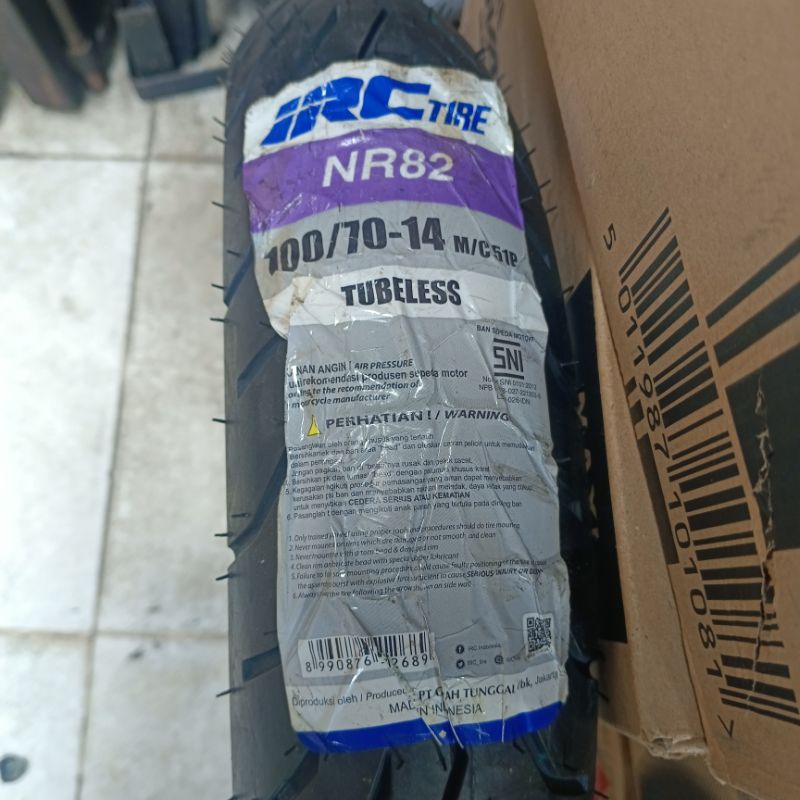 BAN TUBELESS IRC NR82 100/70-14 RING 14