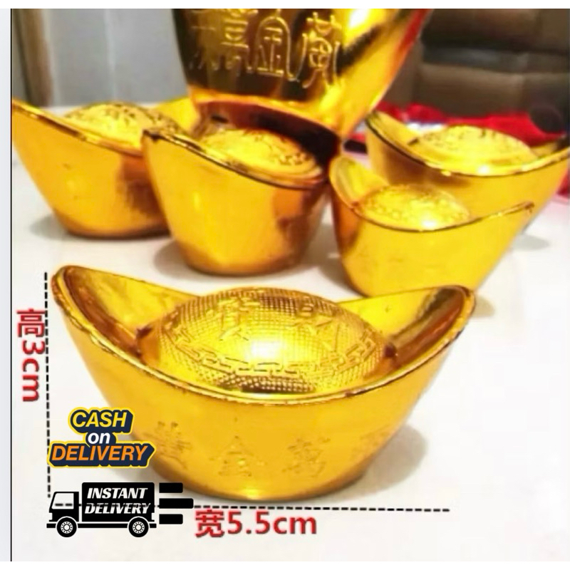 Hiasan Imlek Yuan Bao Emas Pajangan Uang Yen Pao Imlek Gold Yen Pao