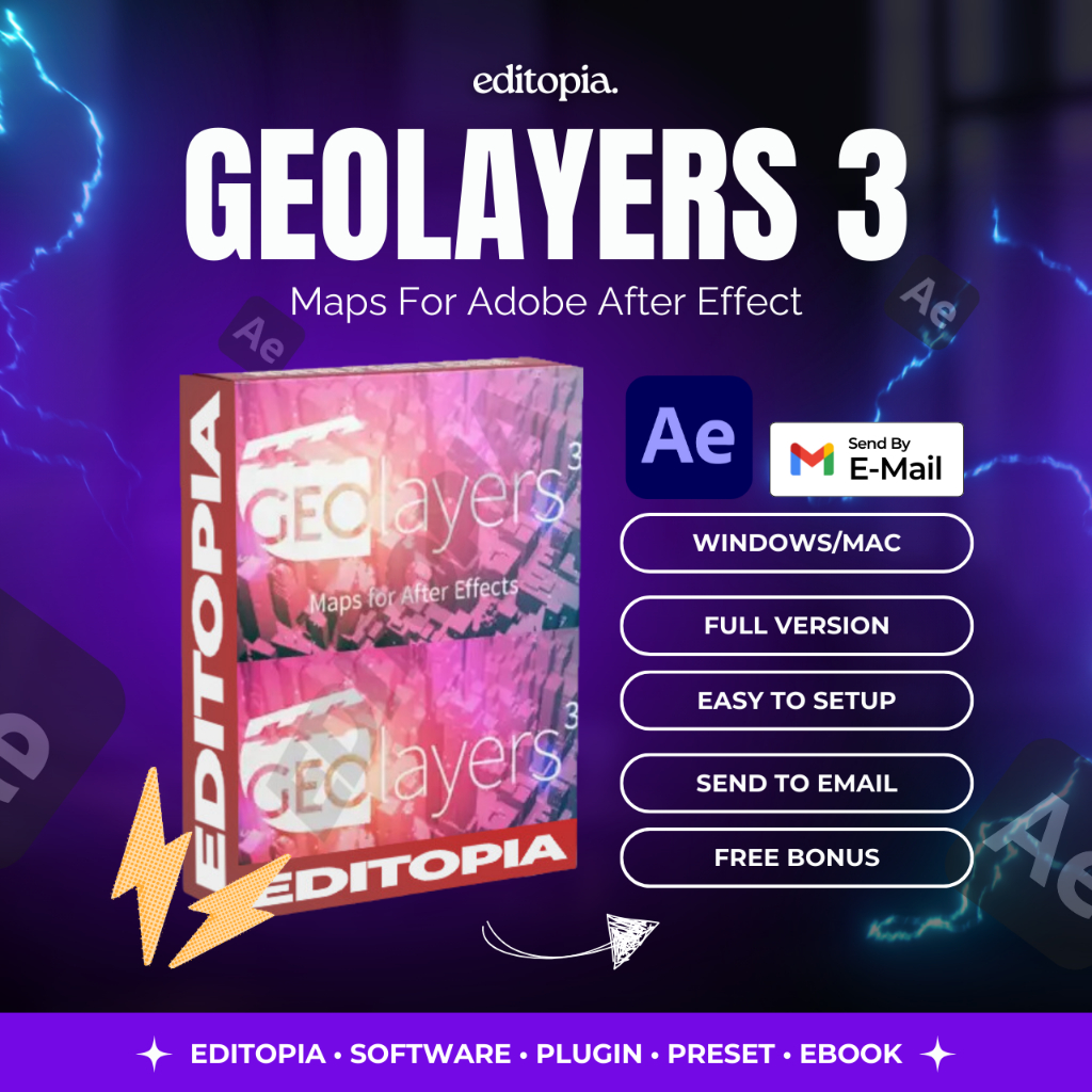 (Win/Mac) GeoLayers 3 Maps For Adobe After Effect- Adobe After Effect Plugin - Aescript Plugin - Aft