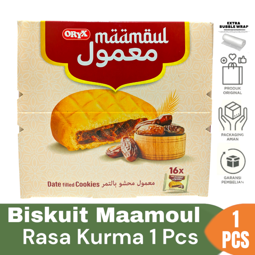 Navi_Lezatoz Biskuit Maamoul 1 Box Isi 16 Pcs Kue Rasa Kurma Oleh Oleh Haji Dan Umroh Makanan Ringan