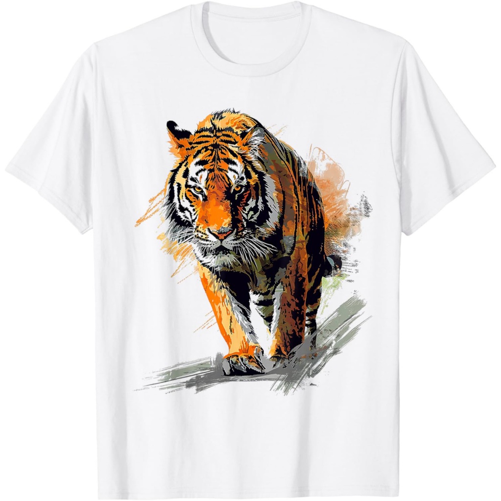 Lukisan Motif Abstrak Hewan Harimau Gambar Kaos Harimau