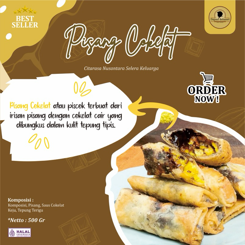 

Piscok / Pisang Cokelat Keju - 6 pcs (Frozen)