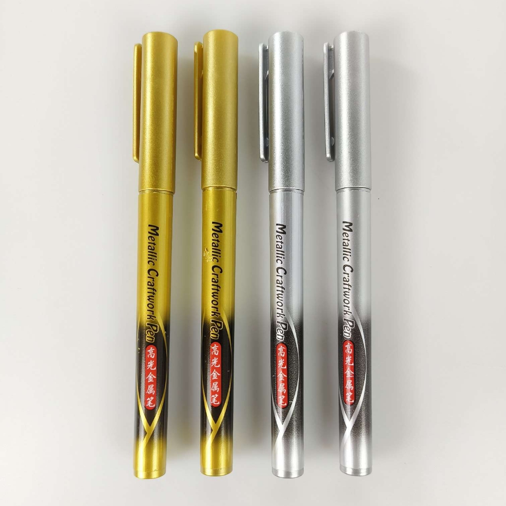 

Spidol Permanen Marker Metallik Chrome Gold dan Silver 1.5mm isi 4 PCS