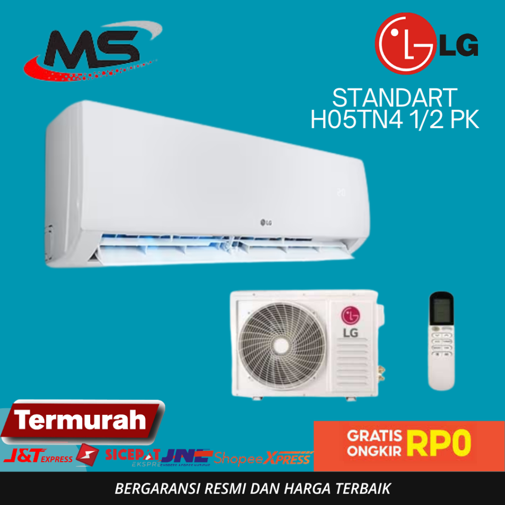 AC LG 1/2PK H-05TN4 AC SPLIT LG R32 TYPE TERBARU LOW WATT