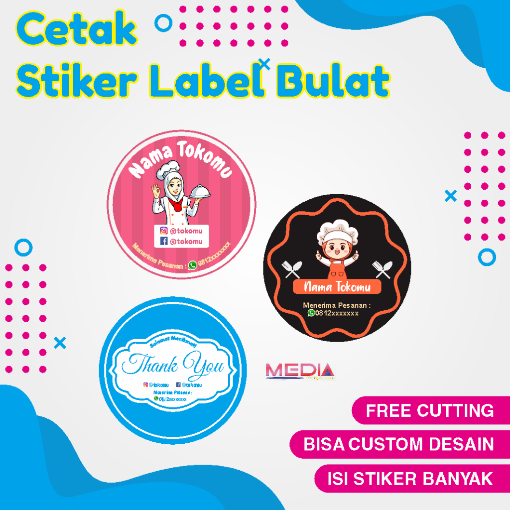 

Stiker Box Makanan Label Snack Jajan Bentuk Bulat