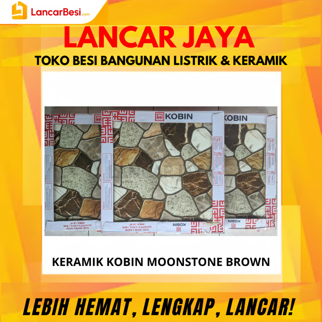 Keramik Lantai Kobin Moonstone Brown 50x50 Hanya Untuk Area Jogja & Sekitarnya