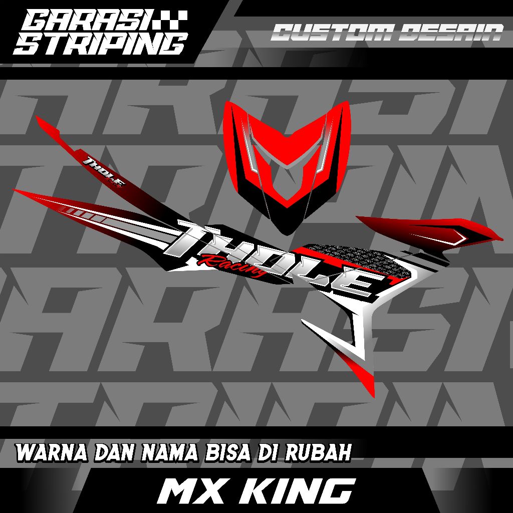 STRIPING CUSTOM VARIASI TRANSPARAN MX KING Y15ZR  STICKER VARIASI MOTIF TERBARU KEREN ABU UNGU HITAM